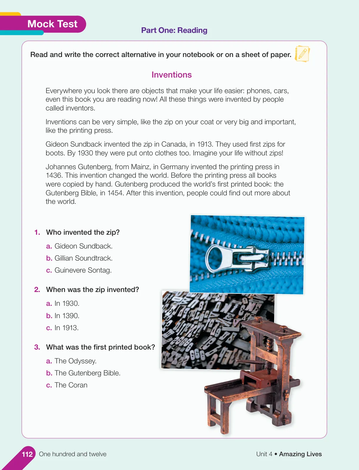 Miniatura página 114 de Inglés – Sexto Básico | Student’s Book MINEDUC – Descargar PDF · 2024