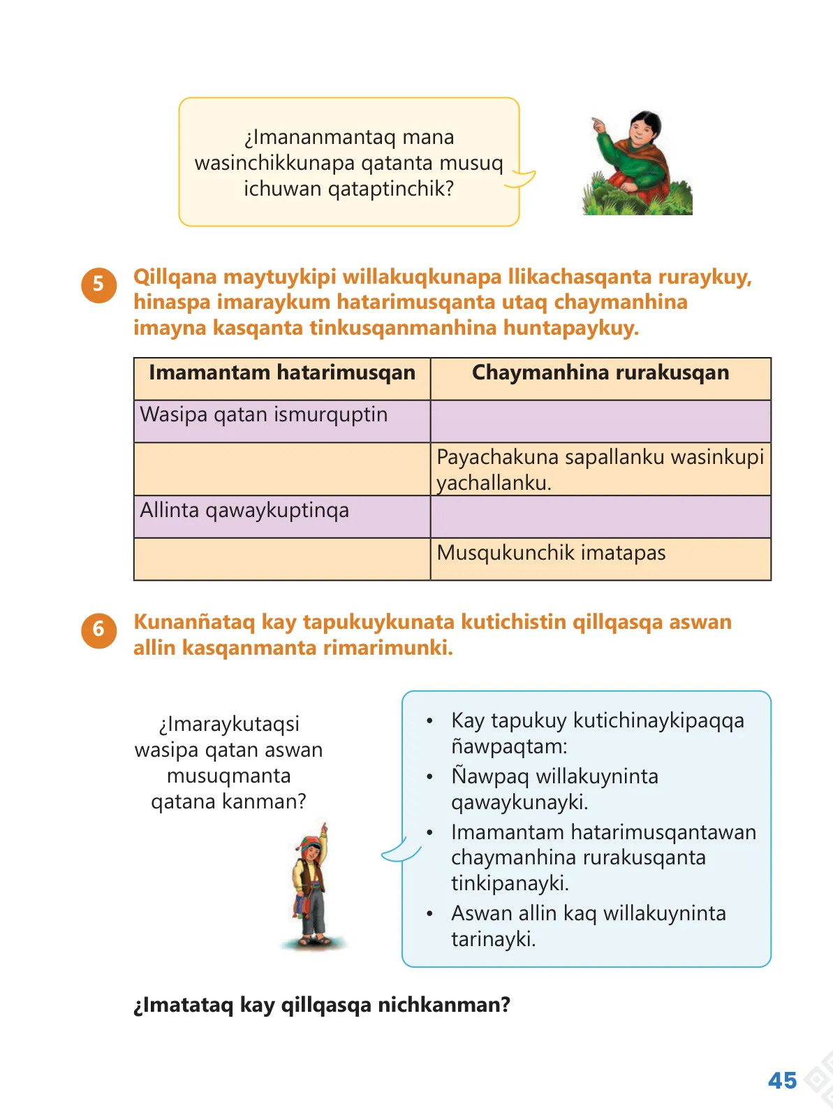 Miniatura página 47 de Ñawinchana Maytu 3 Quechua - Chanka. Texto de Comunicación del 3 ° Primaria - Quechua Chanka · 2023
