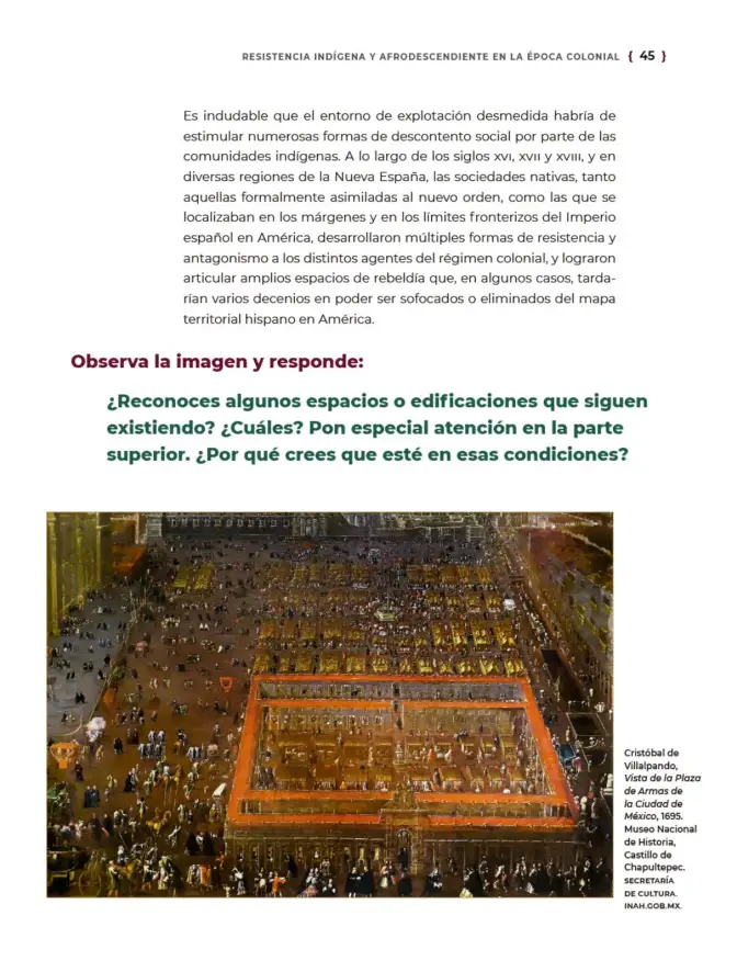 Página 46 de Historia del pueblo mexicano. Libro de Educación Secundaria Grado 1° Ciclo Escolar 2025 - 2026