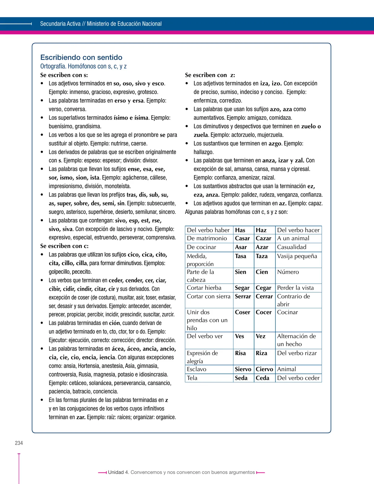 Página 234 de Lenguaje 9° · Secundaria Activa