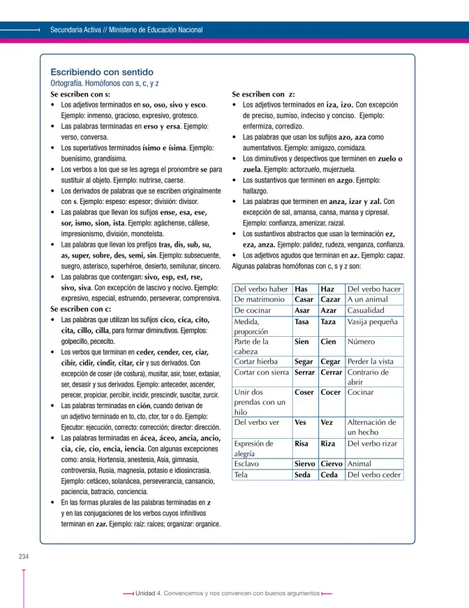 Página 234 de Lenguaje 9° · Secundaria Activa