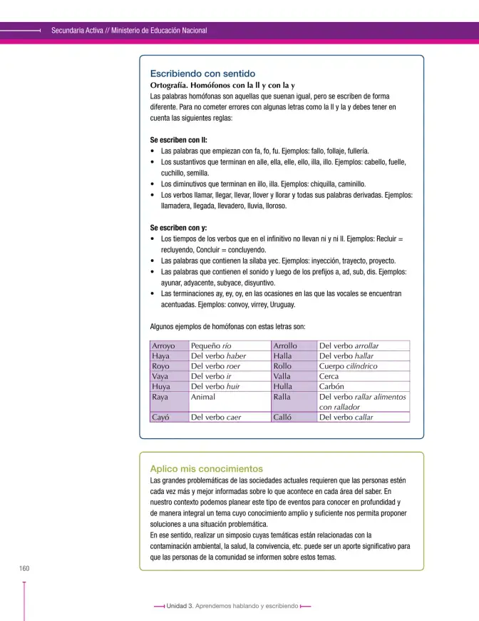 Página 160 de Lenguaje 9° · Secundaria Activa