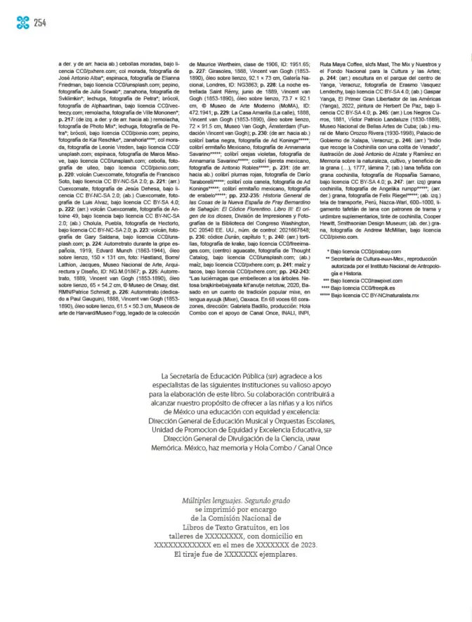 Página 255 de Múltiples lenguajes. Libro de Educación Primaria Grado 2° Ciclo Escolar 2025 - 2026