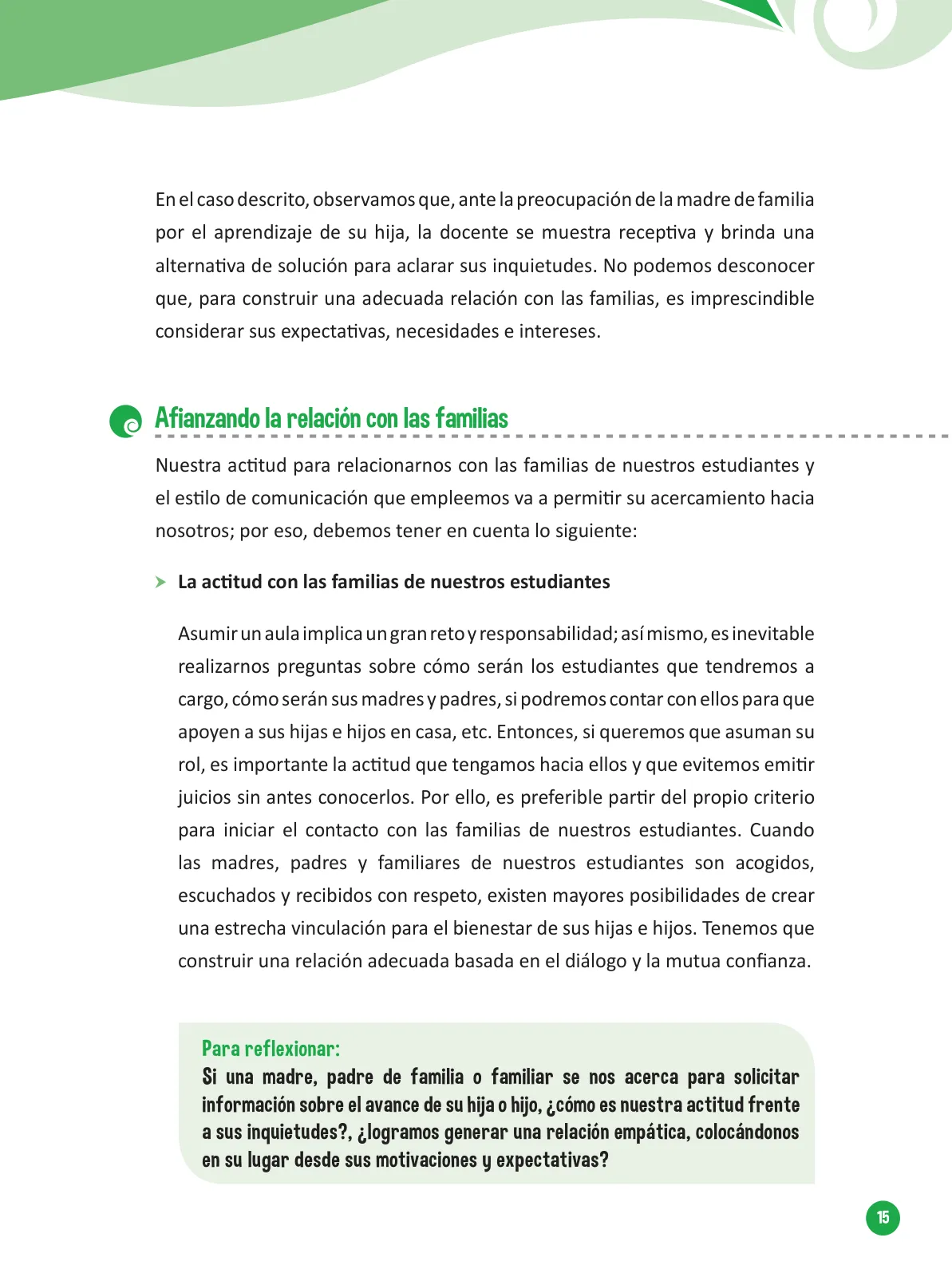 Página 17 de Guía para el trabajo docente con las familias del ciclo V de Primaria · 2016
