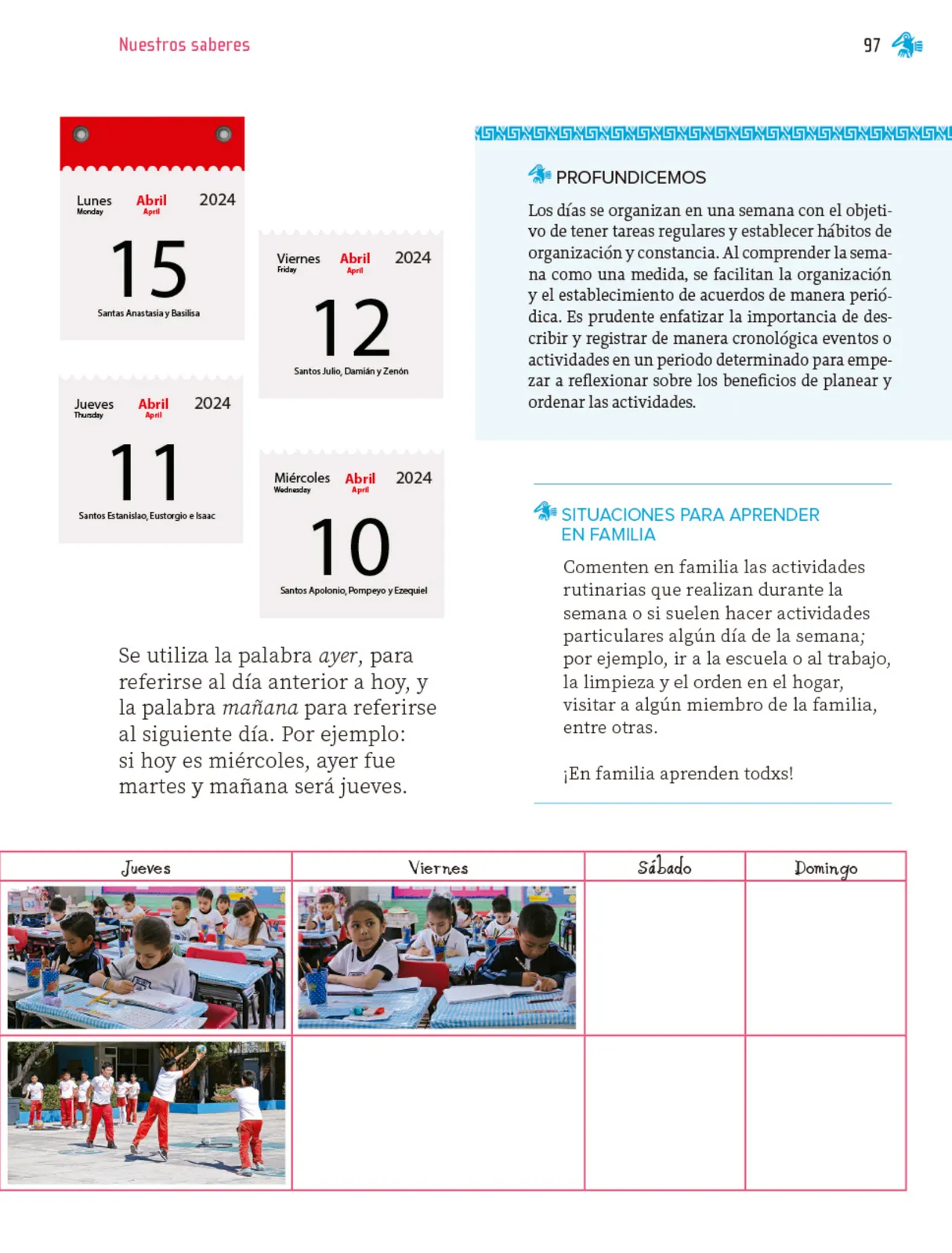 Miniatura página 98 de Nuestros saberes: Libro para alumnos, maestros y familia.   Libro de Educación Primaria Grado 1°  Ciclo Escolar 2025 - 2026