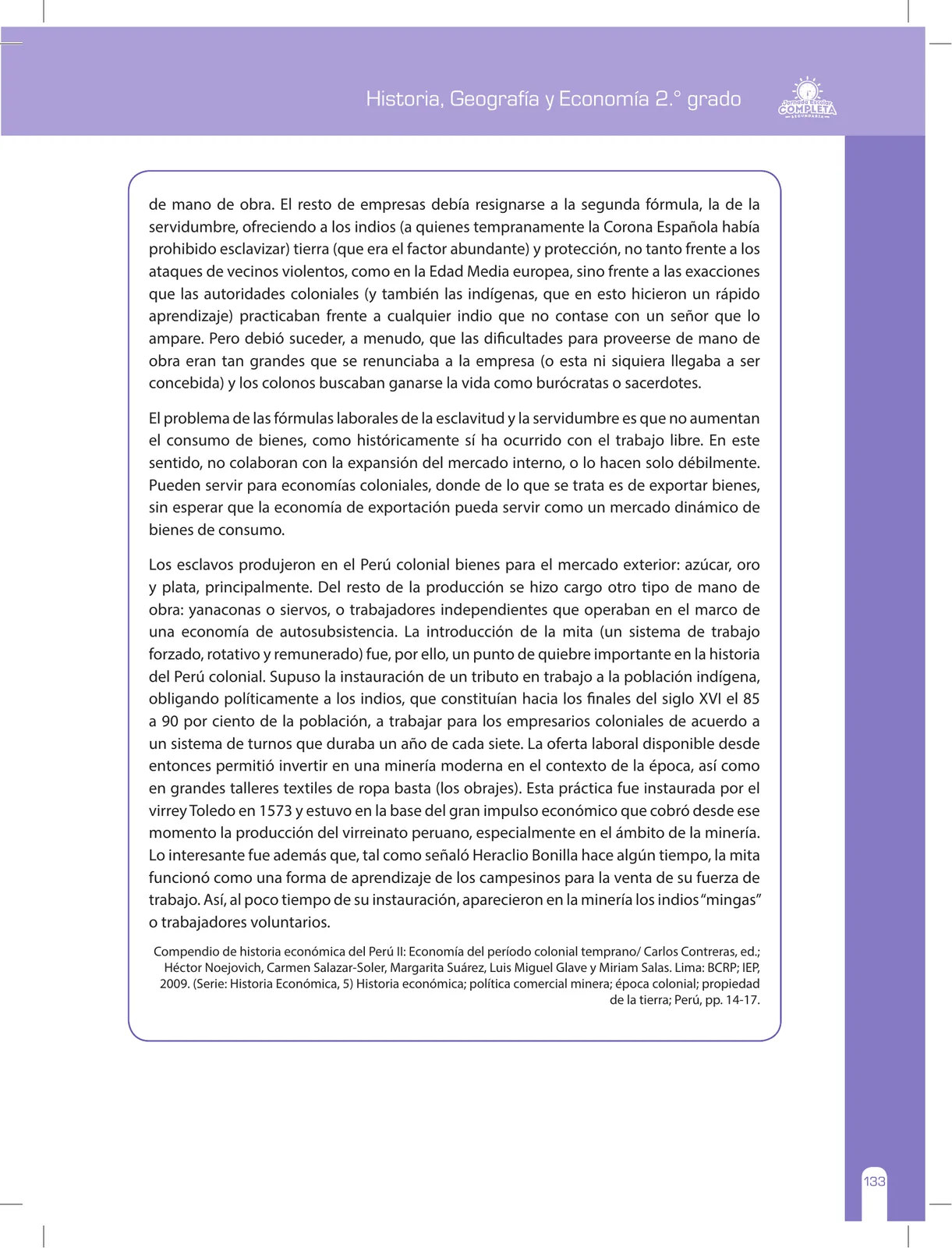 Miniatura página 133 de Historia, Geografía y Economía 2 : cuaderno de reforzamiento pedagógico - JEC ﻿ · 2016