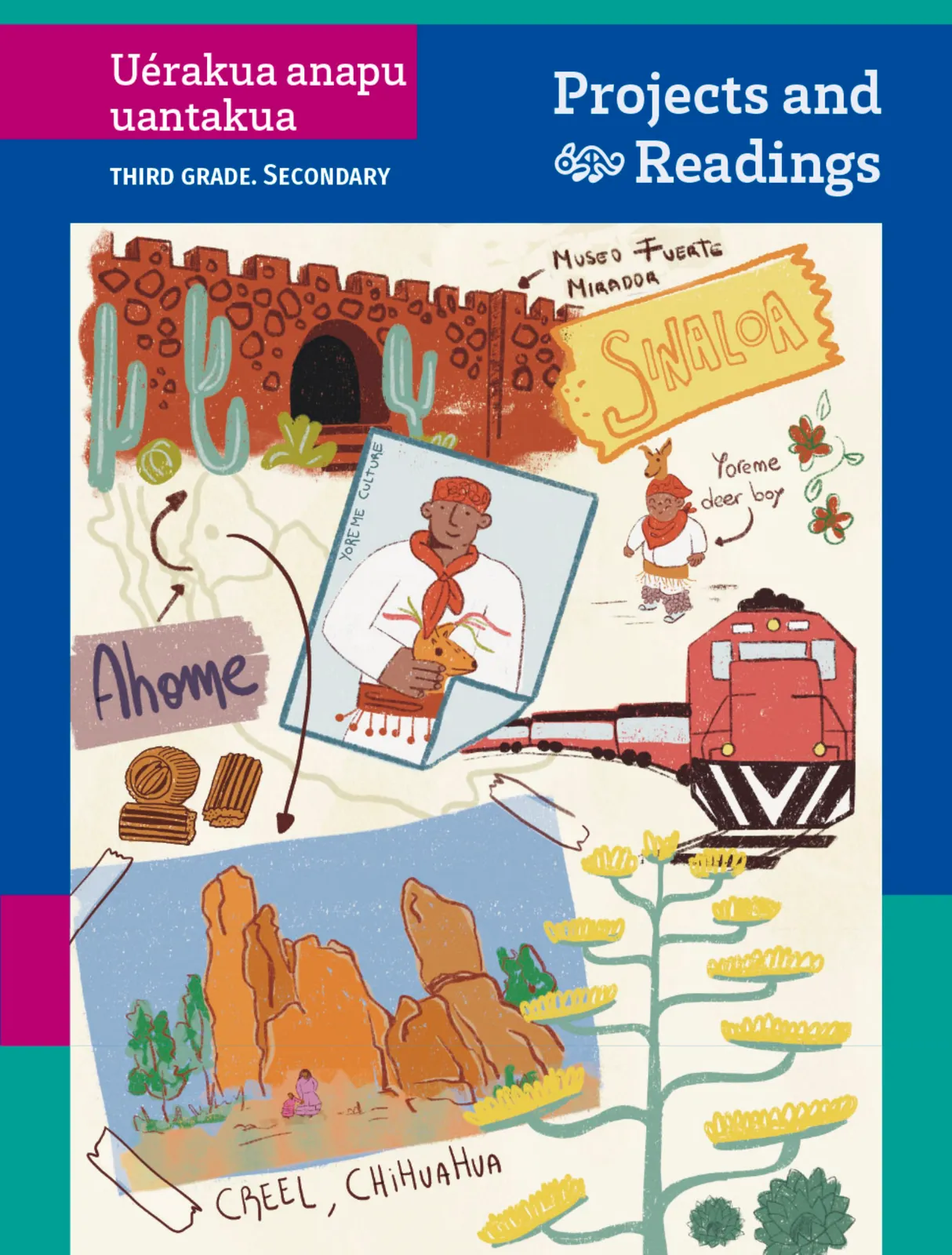 Miniatura página 1 de Uérakua anapu uantakua. Projects and Readings.  Libro de Educación Secundaria Grado 3°  Ciclo Escolar 2025 - 2026