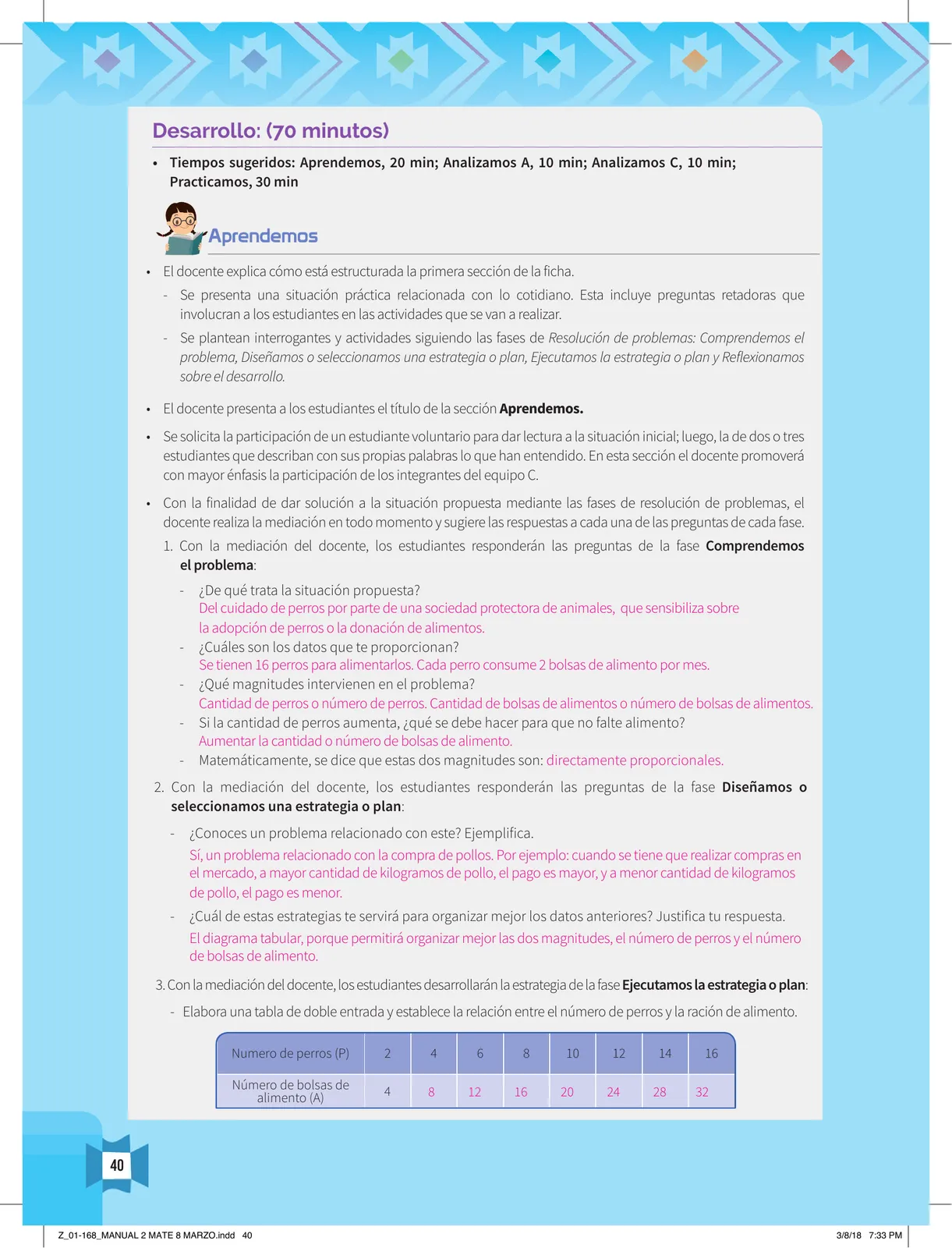 Miniatura página 42 de Resolvamos problemas 2 : manual para el docente 2018 · 2018