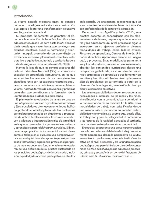 Página 11 de Modalidades de trabajo para la acción transformadora y el codiseño Libro de Educación Preescolar Grado 1°, 2°, 3° Ciclo Escolar 2025 - 2026