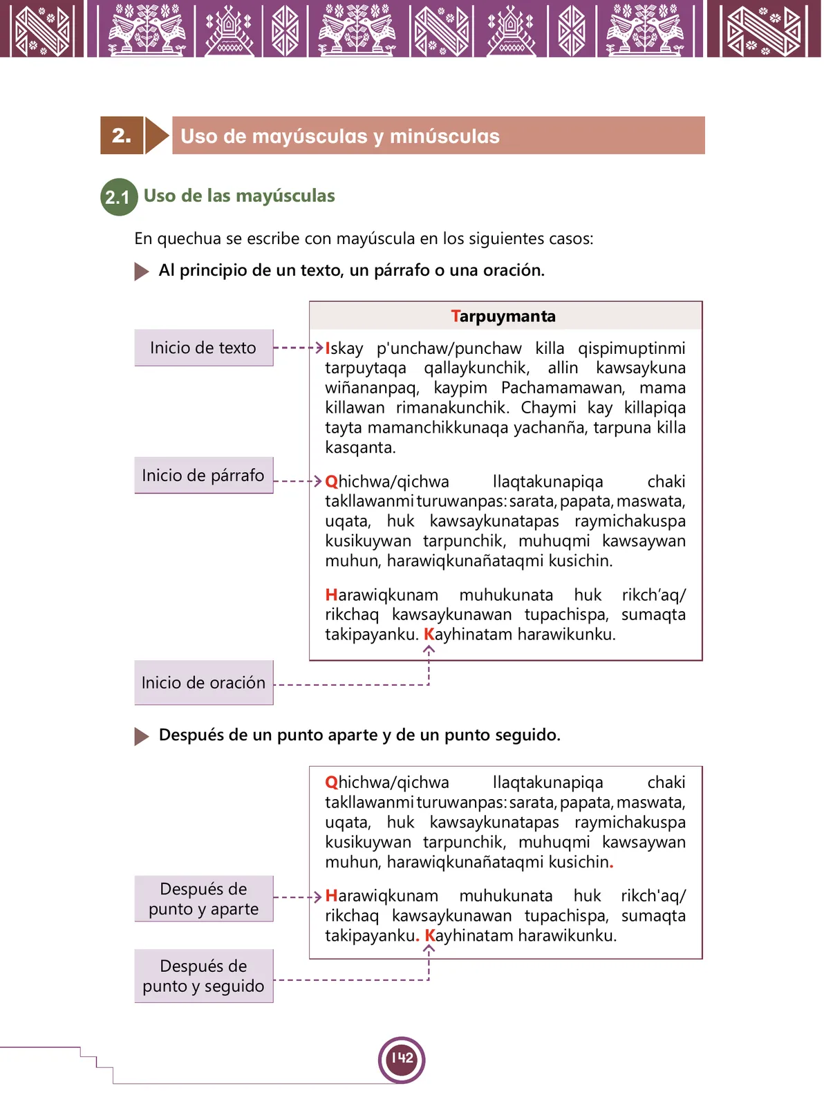 Página 144 de Urin Qichwa Qillqay Yachana Mayt'u = Manual de escritura quechua sureño · 2021