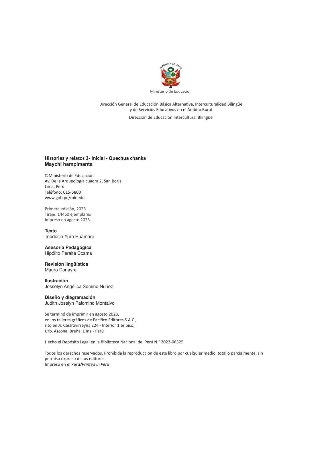 Miniatura página 4 de Maychi hampimanta. Historias y relatos 3- Inicial - Quechua chanka · 2023