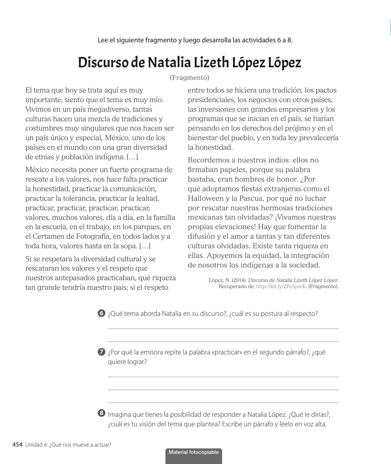 Página 226 de Lengua y Literatura – Octavo Básico | Texto del Estudiante MINEDUC – Descargar PDF · 2024