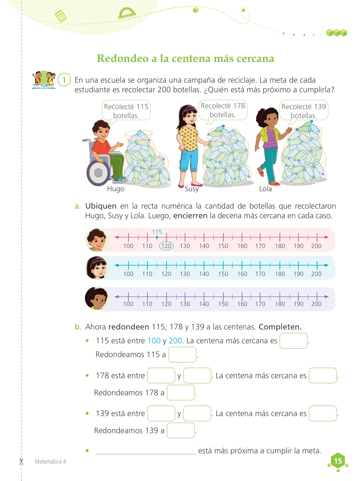 Página 17 de Matemática 4 : cuaderno de trabajo para cuarto grado de Educación Primaria 2019 · 2019