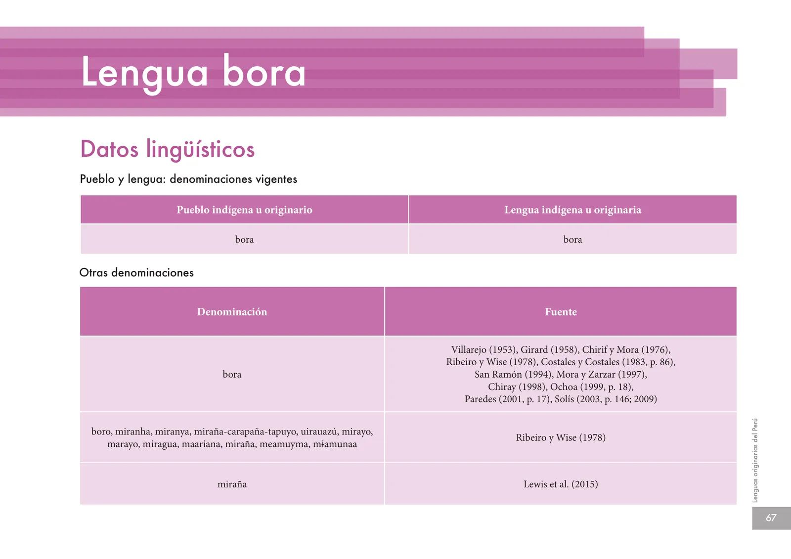Página 69 de Lenguas originarias del Perú · 2018