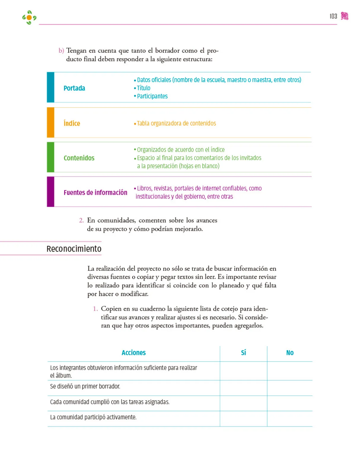 Miniatura página 104 de Colección Ximhai. Nuestro libro de proyectos.   Libro de Educación Secundaria Grado 1°  Ciclo Escolar 2025 - 2026