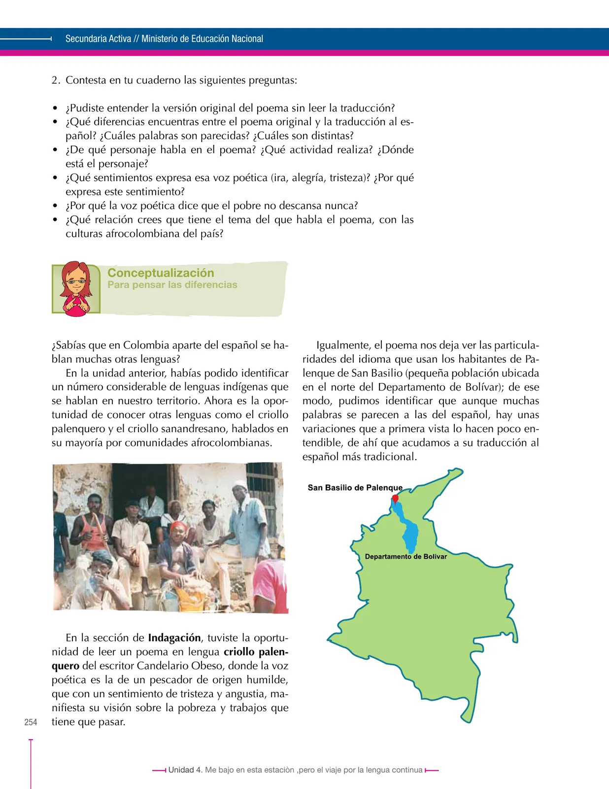 Página 254 de Lenguaje 7° · Secundaria Activa