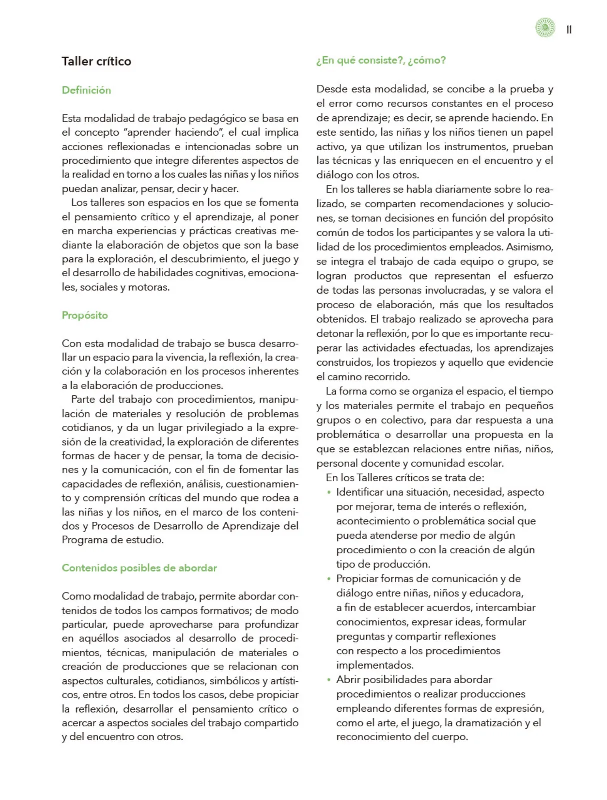 Miniatura página 12 de Modalidades de trabajo para la acción transformadora y el codiseño  Libro de Educación Preescolar Grado 1°, 2°, 3°  Ciclo Escolar 2025 - 2026