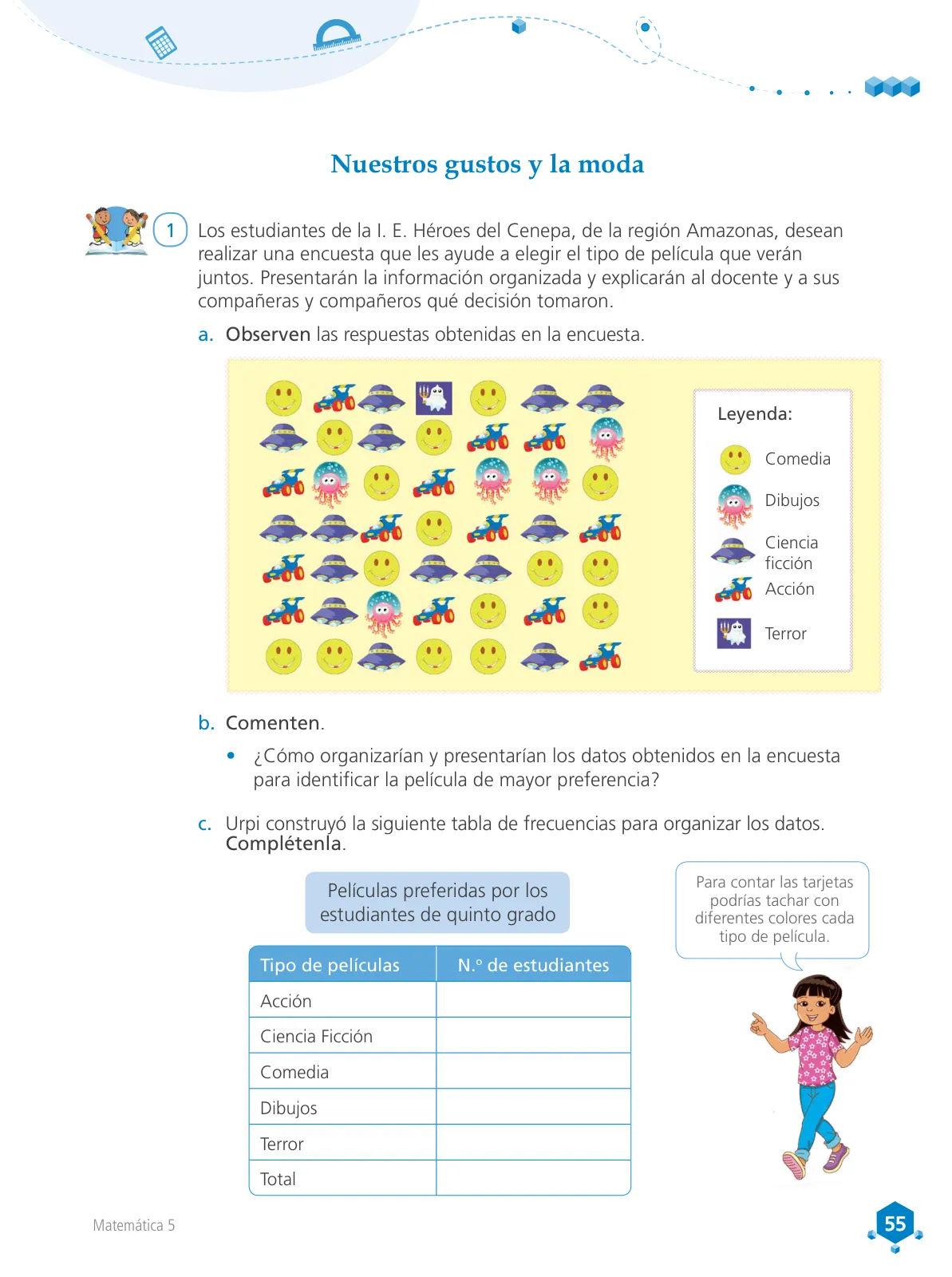 Miniatura página 56 de Matemática 5 : cuaderno de trabajo para quinto grado de Educación Primaria 2018 · 2018