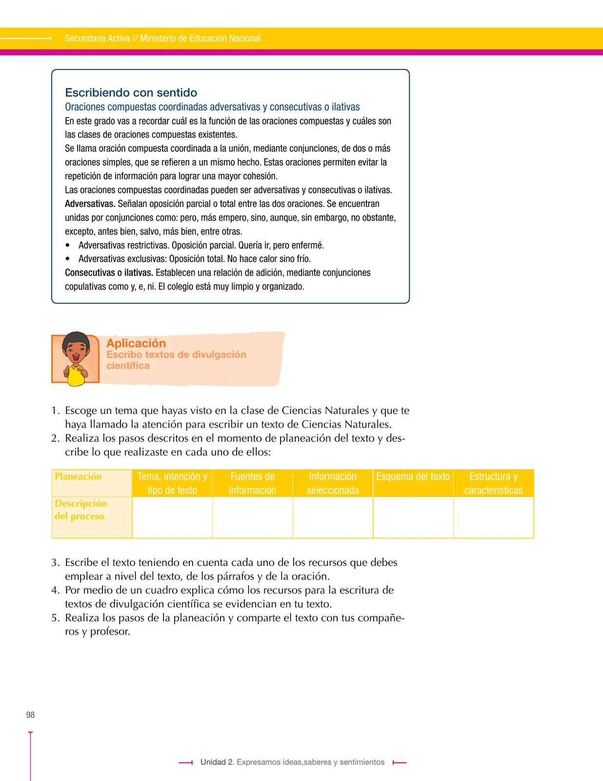 Página 98 de Lenguaje 9° · Secundaria Activa