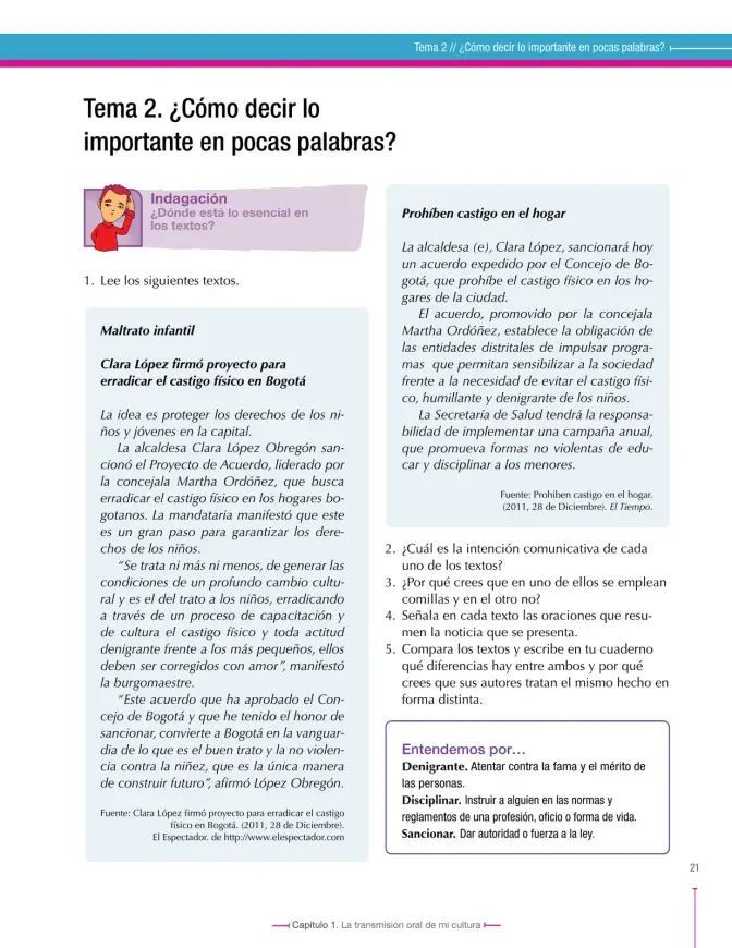 Página 21 de Lenguaje 9° · Secundaria Activa