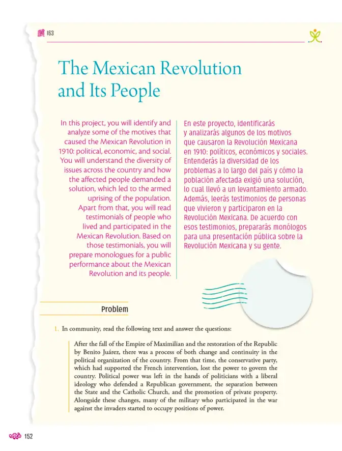 Página 153 de Uérakua anapu uantakua. Projects and Readings. Libro de Educación Telesecundaria Grado 2° Ciclo Escolar 2025 - 2026