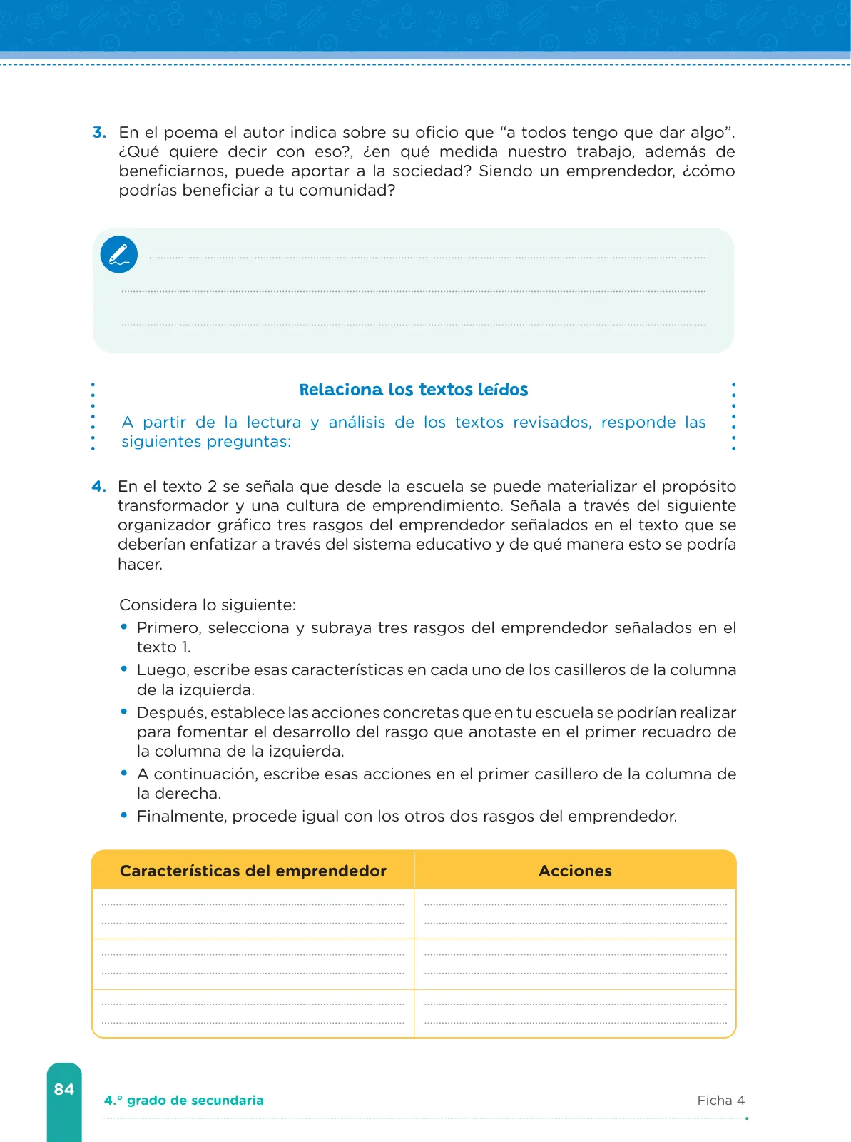 Miniatura página 86 de Fichas de aprendizaje de Comunicación 4 · 2024