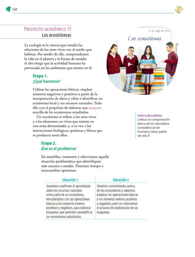 Página 165 de Colección Ximhai. Nuestro libro de Proyectos. Tomo I. Libro de Educación Telesecundaria Grado 1° Ciclo Escolar 2025 - 2026