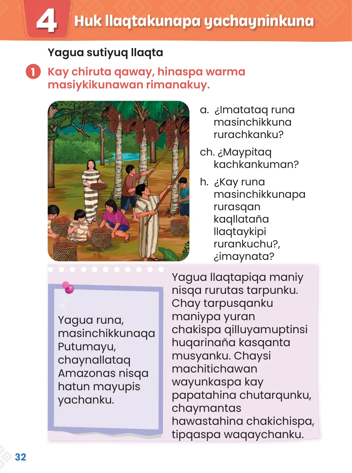 Miniatura página 34 de Ñawichana Maytu 1 Quechua - Chanka. Texto de Comunicación del 1° Primaria - Quechua Chanka · 2023