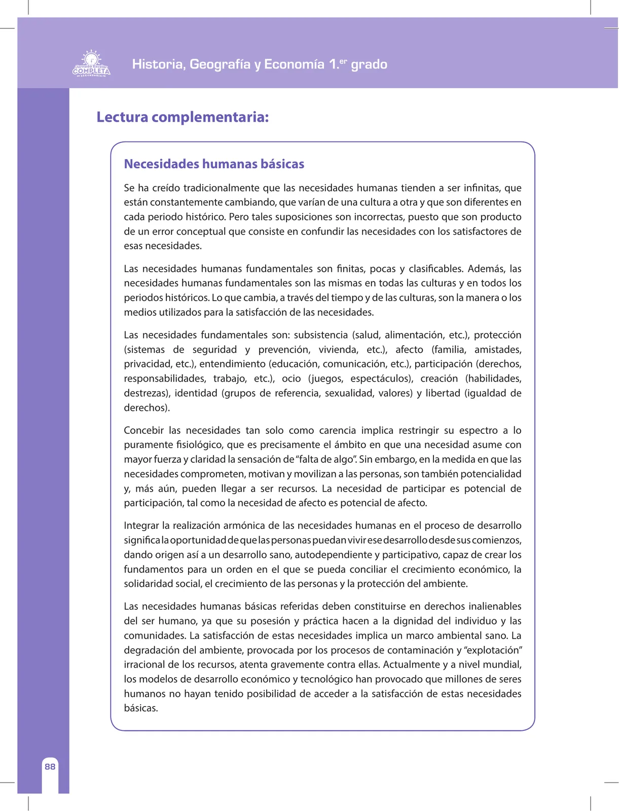 Miniatura página 88 de Historia, Geografía y Economía 1 : cuaderno de reforzamiento pedagógico - JEC · 2016