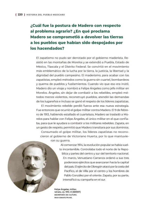 Página 221 de Historia del pueblo mexicano. Libro de Educación Secundaria Grado 1° Ciclo Escolar 2025 - 2026
