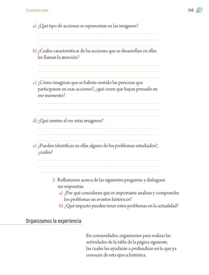 Página 252 de Proyectos de Aula. Libro de Educación Primaria Grado 5° Ciclo Escolar 2025 - 2026