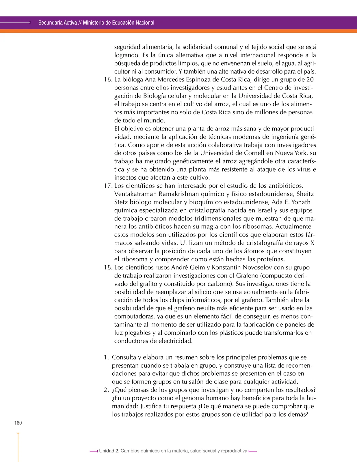 Miniatura página 160 de Ciencias Naturales 8° · Secundaria Activa