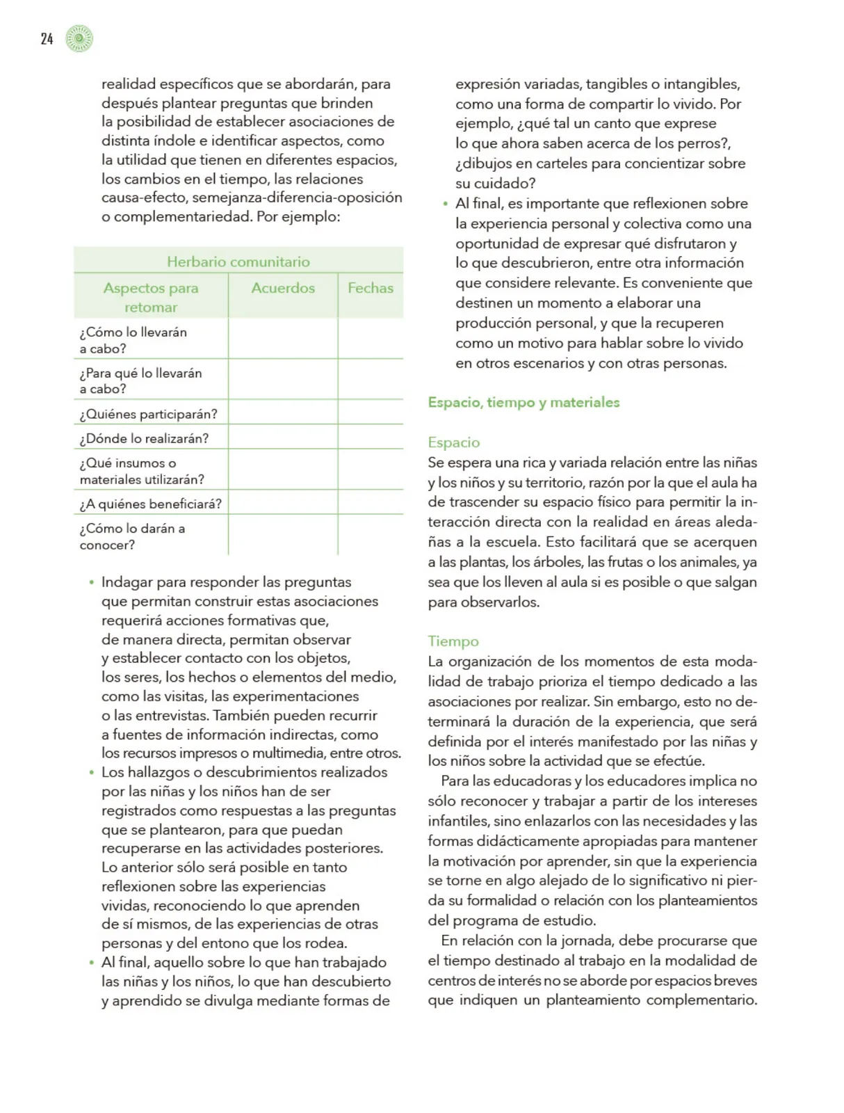 Página 25 de Modalidades de trabajo para la acción transformadora y el codiseño Libro de Educación Preescolar Grado 1°, 2°, 3° Ciclo Escolar 2025 - 2026
