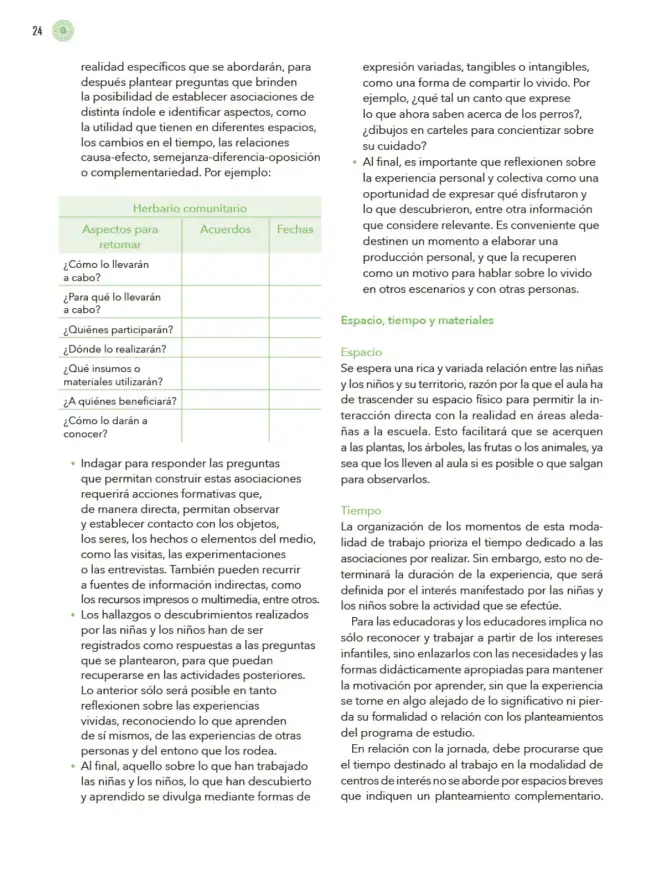 Página 25 de Modalidades de trabajo para la acción transformadora y el codiseño Libro de Educación Preescolar Grado 1°, 2°, 3° Ciclo Escolar 2025 - 2026