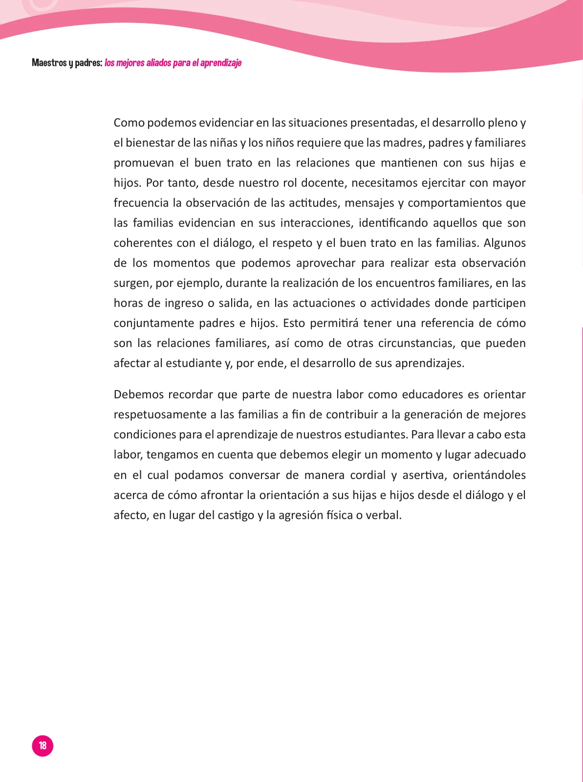 Miniatura página 20 de Guía para el trabajo docente con las familias del ciclo III de Primaria · 2016