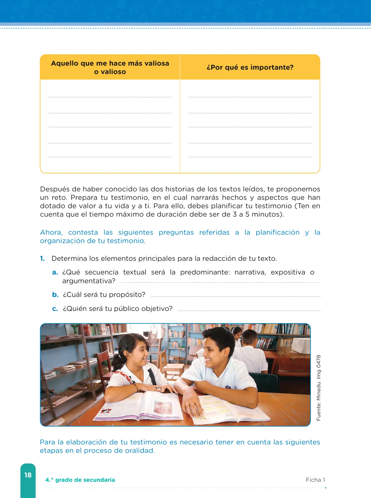 Página 20 de Fichas de aprendizaje de Comunicación 4 · 2024