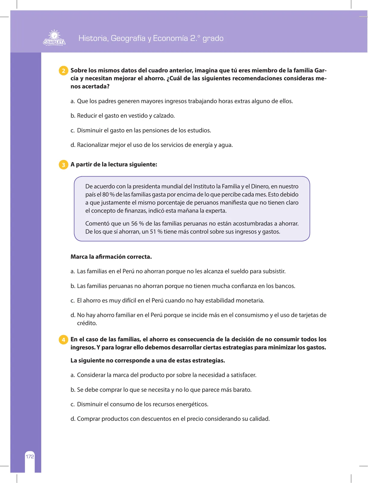 Miniatura página 172 de Historia, Geografía y Economía 2 : cuaderno de reforzamiento pedagógico - JEC ﻿ · 2016