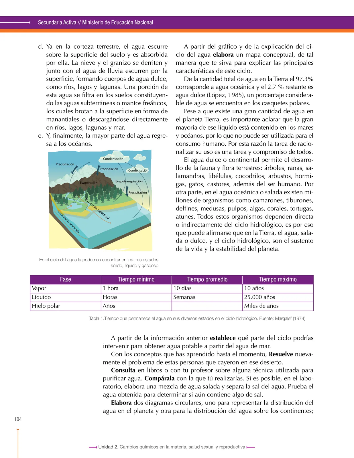 Miniatura página 104 de Ciencias Naturales 8° · Secundaria Activa