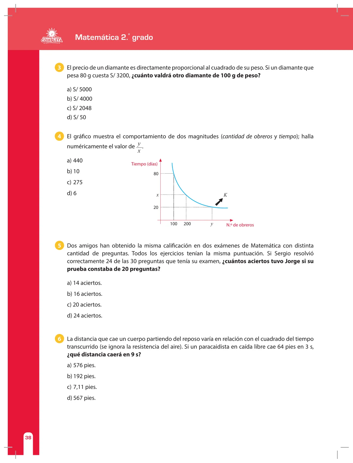 Página 38 de Matemática 2 : cuaderno de reforzamiento pedagógico - JEC · 2016