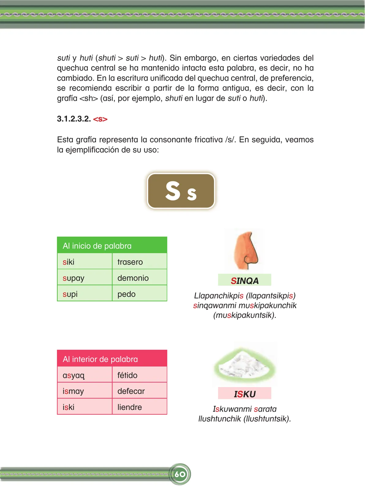 Página 62 de Chawpin qichwata alli qillqanapaq maytu = Manual de escritura quechua central · 2020
