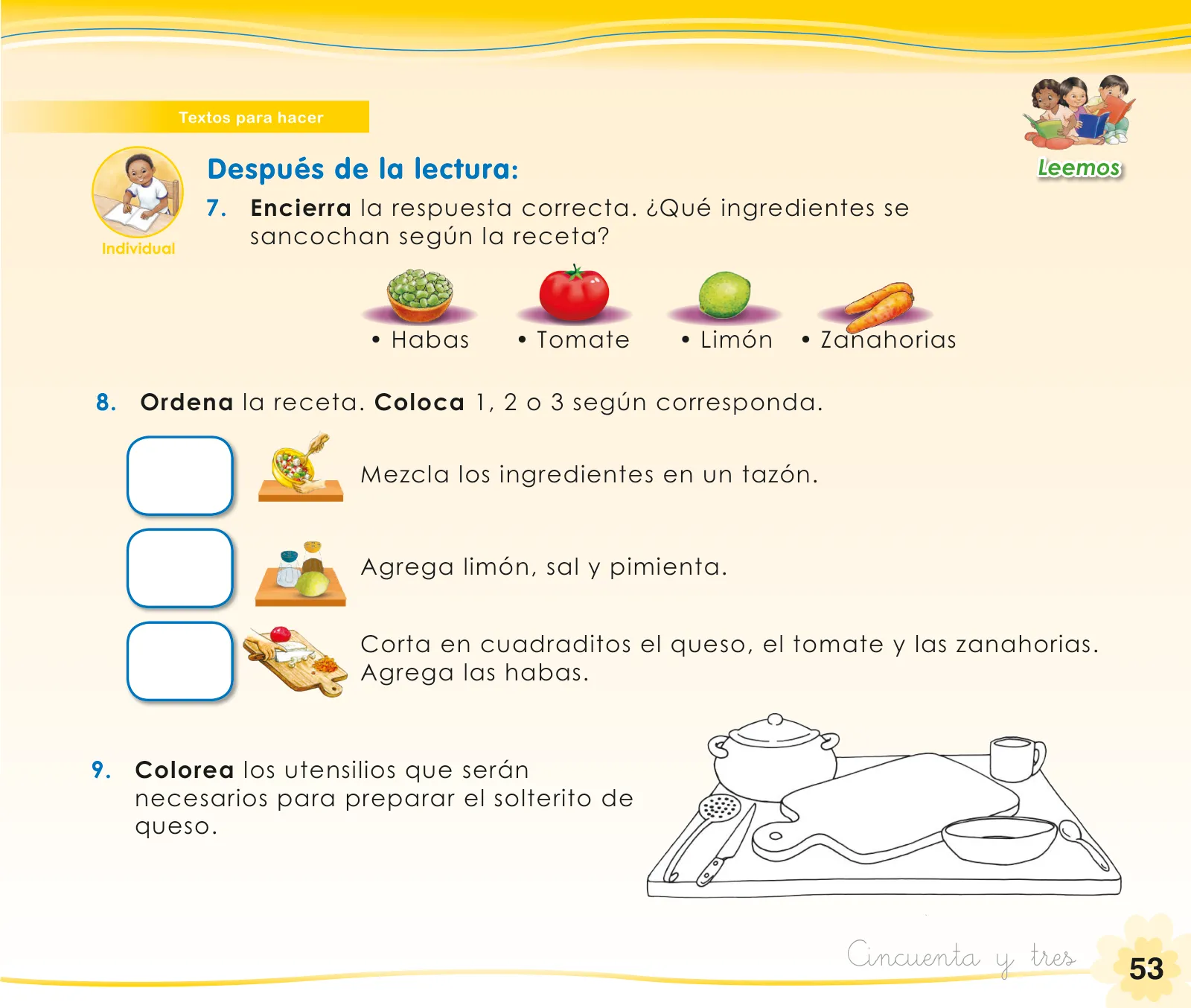 Miniatura página 55 de Comunicación 1 : cuaderno de trabajo para primer grado de Educación Primaria 2019 · 2019