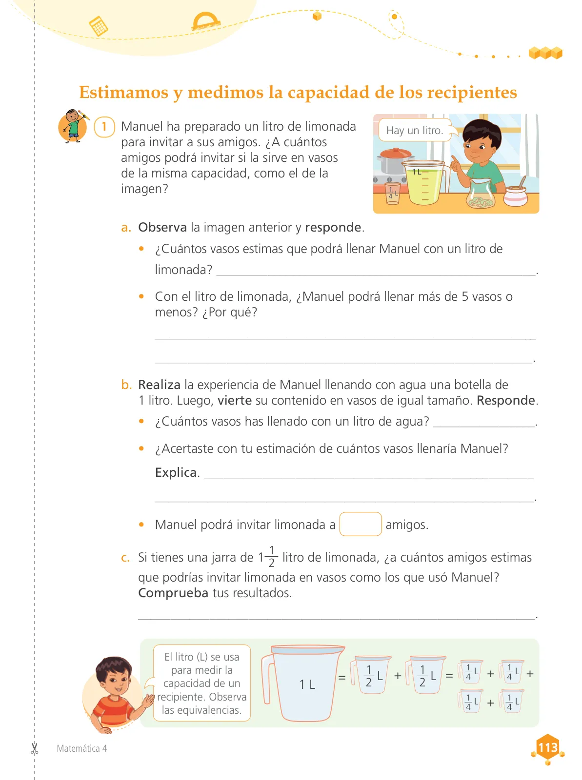 Miniatura página 115 de Matemática 4 : cuaderno de trabajo para cuarto grado de Educación Primaria 2019 · 2019