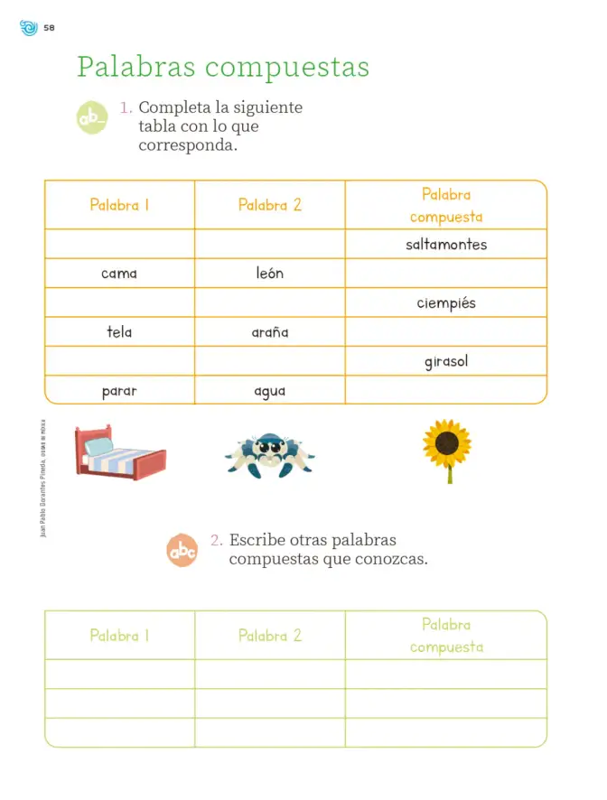 Página 59 de Múltiples lenguajes. Trazos y palabras. Libro de Educación Primaria Grado 2° Ciclo Escolar 2025 - 2026