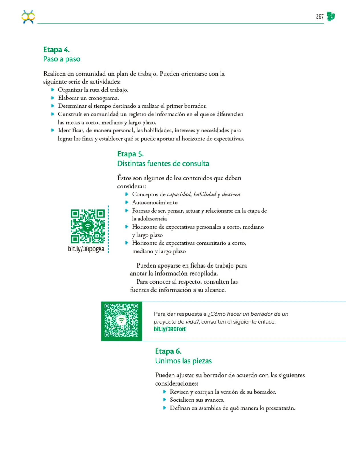 Miniatura página 268 de Colección Ximhai. Nuestro libro de Proyectos. Tomo I.   Libro de Educación Telesecundaria Grado 1°  Ciclo Escolar 2025 - 2026