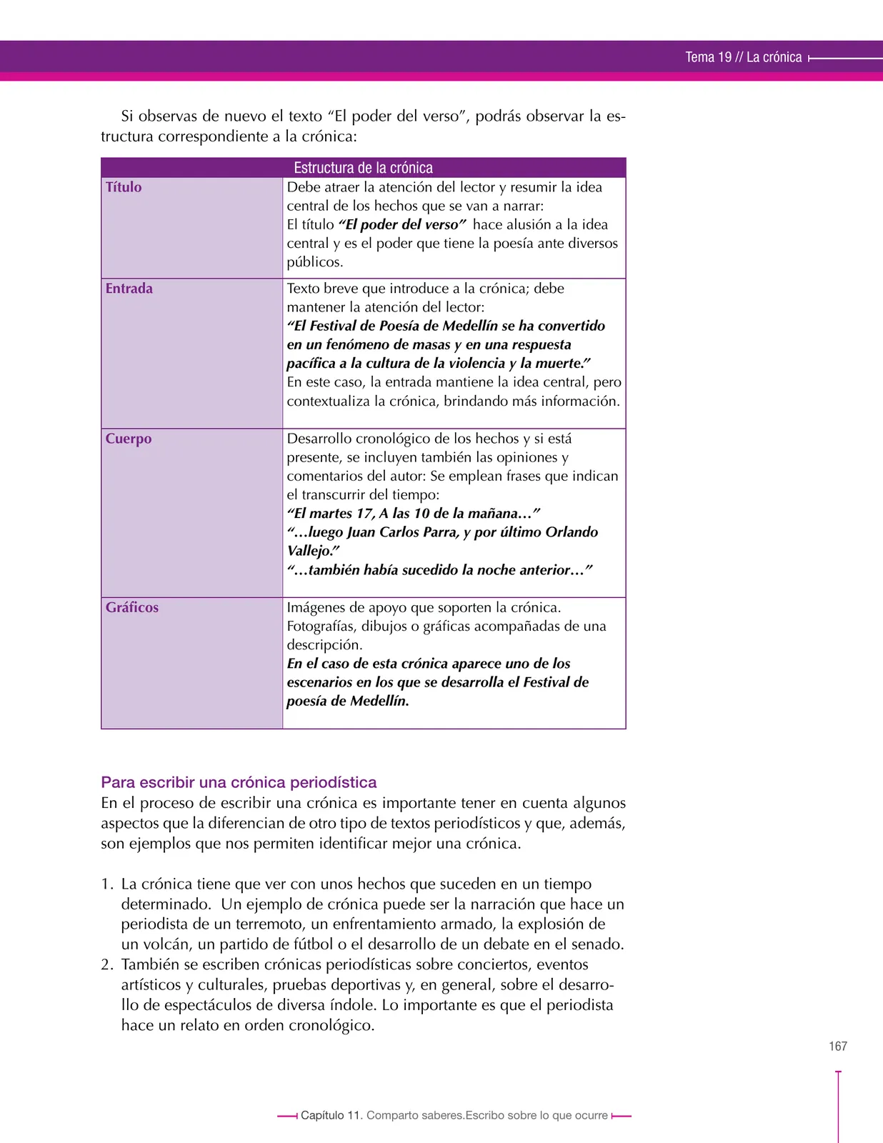 Página 167 de Lenguaje 9° · Secundaria Activa