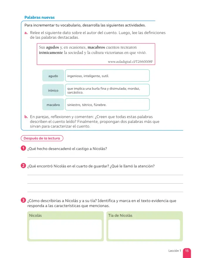 Página 17 de Lenguaje y Comunicación – Sexto Básico | Texto del Estudiante MINEDUC – Descargar PDF · 2024