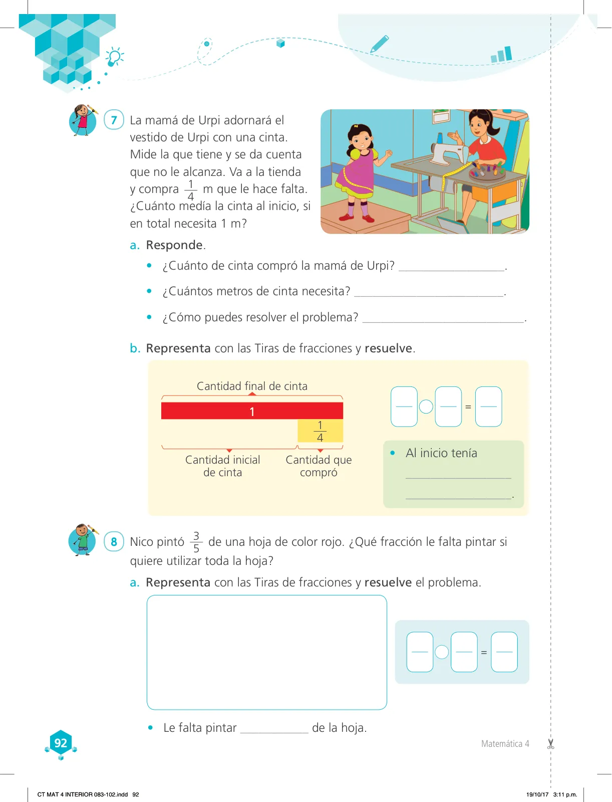 Miniatura página 92 de Matemática 4 : cuaderno de trabajo para cuarto grado de Educación Primaria 2018 · 2018
