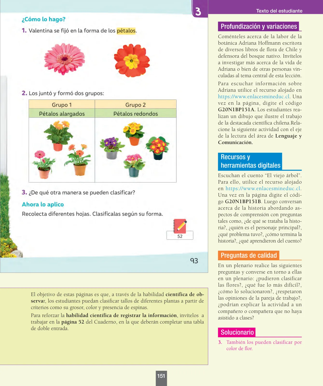 Página 152 de Ciencias Naturales – Primero Básico | Texto del Estudiante (MINEDUC) – Descargar PDF · 2024