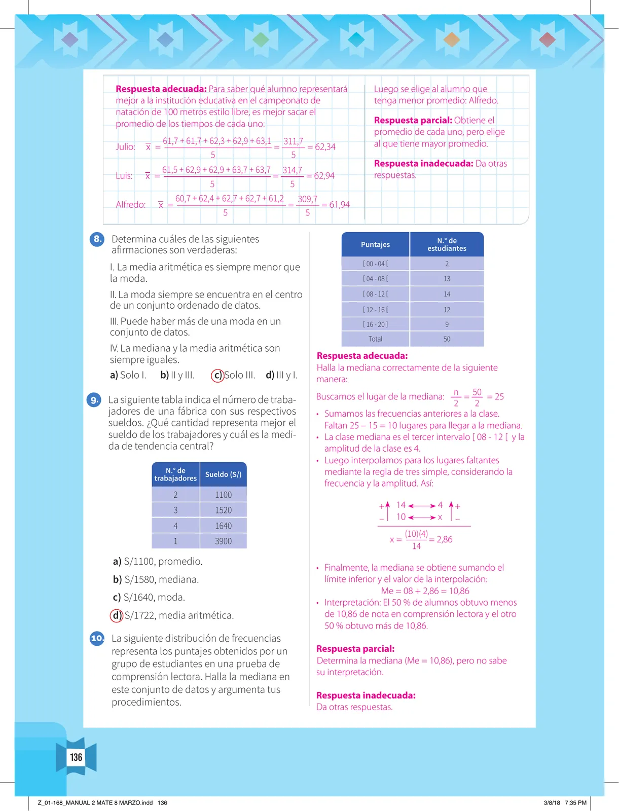 Miniatura página 138 de Resolvamos problemas 2 : manual para el docente 2018 · 2018
