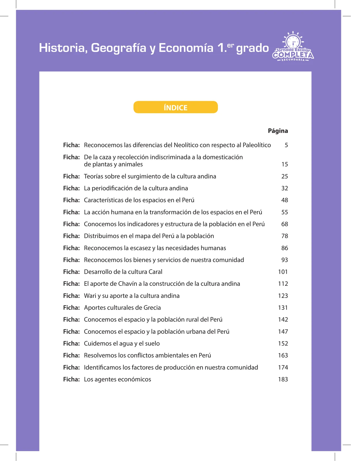 Página 3 de Historia, Geografía y Economía 1 : cuaderno de reforzamiento pedagógico - JEC · 2016